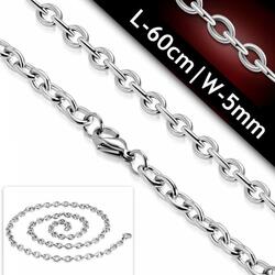 60cm link chain stålhalskæde - 5mm