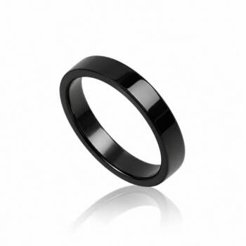 Sort 4mm Herrering I Rustfri Stål