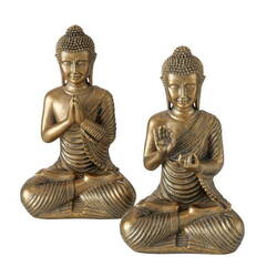 Buddha figurer i guld resin - 20cm / Sæt