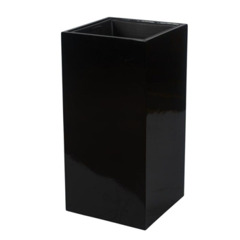 Høj firkantet krukke i højglans - sort eller hvid - H.80cm - m/u hjul