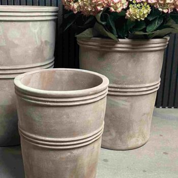 Terracotta Krukke - Lys Choko - H.53+H.41cm / Sæt med 2stk