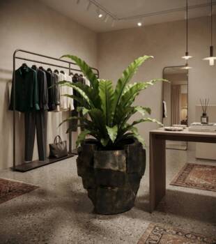 LUX Plantekrukke i antik guld med cubes - 55x55cm