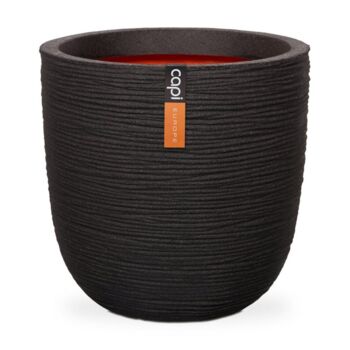 Sort ribbet eggpot krukke - H.34xØ.35cm