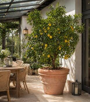 Krukker i antik Terracotta med ranke / guirlande - Op til Ø.100cm