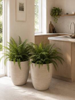 ECO plantepotter - H.56xØ.49cm - sort + grå + sand