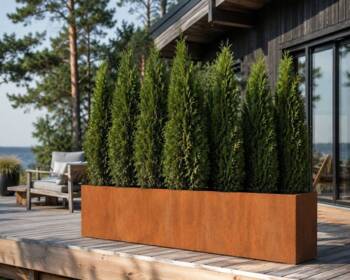 H.80xB.40cm plantekasse i corten stål - L.80 + 100 + 120 + 150 + 200 + 300cm
