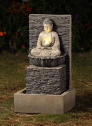 Buddha vandbrønd med LED lys