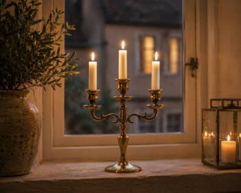 26cm Varas - 3 armet bordlysestage i guld aluminium