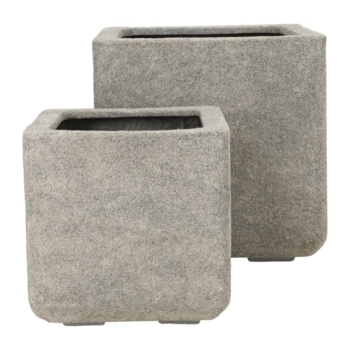 Firkantet Plantekumme i grå sandsten look - 5 års frostgaranti /
