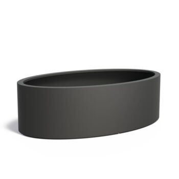 Ellipse formet plantekrukke i antrazit polyester - L.115cm + L.200cm