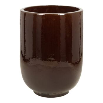 Flot brun blank glaseret krukke - H.45cm / H.56cm