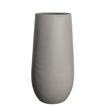 Høj rund krukke i fiberstone i sandgrå - 70cm + 100cm letvægtskrukker