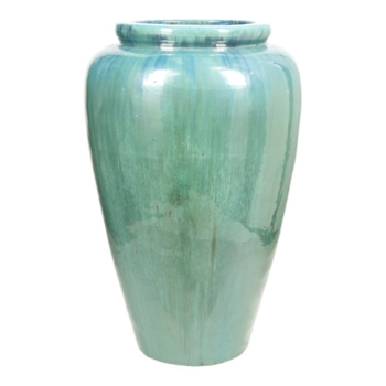 80cm høj glaseret krukke i grøn jade