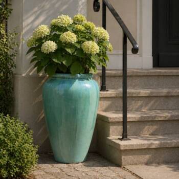 80cm høj glaseret krukke i grøn jade