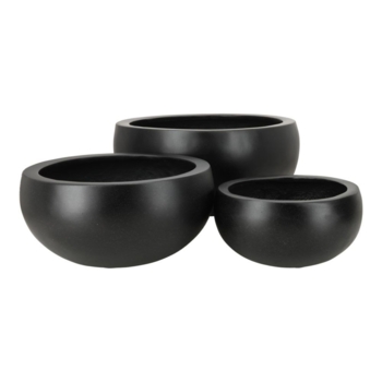 Lav udendørs frostsikker sort havekrukke med let nistret look - SÆT - 5 års garanti