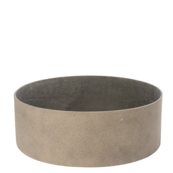 Rund lav vandtæt plantepotte Ø.30 cm - sand + sort + grå