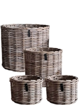 Kubu rattankrukker med inderpose - sæt 4stk