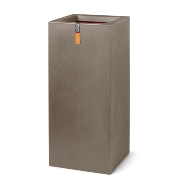 Høj rektangulær plantekrukke i varm taupe - 79x36x36