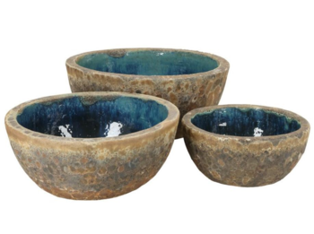 Lave vandtætte glaserede plantekrukker med lavalook i keramik / stentøj