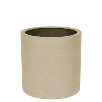 Rund cylinder indendørs sahara krukke i glasfiber - M/U Hjulsæt - 2 størrelser
