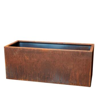 Cortenstål plantekasser med hjul / 80cm eller 100cm