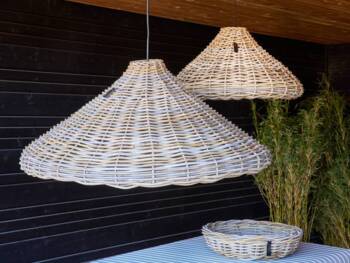 Store rattan hængelamper