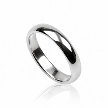 4mm Rounded Sølvfingerring m/k