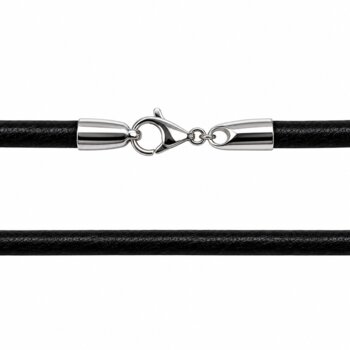 3 mm Læderhalskæder - sort/brun m/k