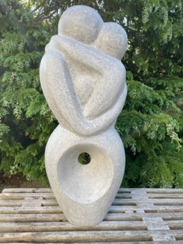 Abstrakt Haveskulptur / Soulmate i Terrazzo H.92cm - AFHENTNING
