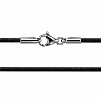 1 mm Læderhalskæder - sort/mokka