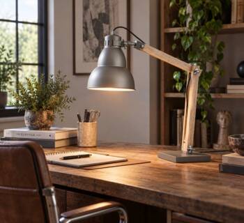 Rustik bordlampe i træ