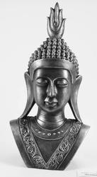 Thai Buddha buste sort/sølv
