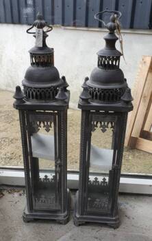 Duchess of York zink/metal lanterne / 75cm / Pris for 2stk - AFHENTNING