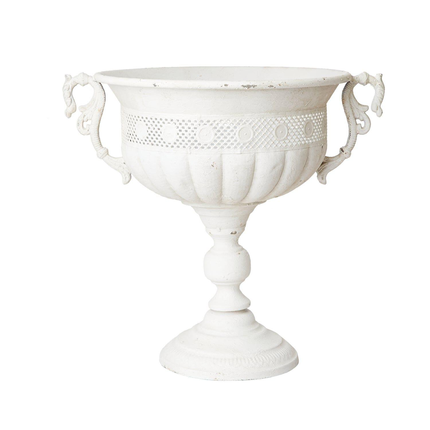 Hvid Antik / Pokal / Opsats Fra Affari / Potteskjuler På Fod