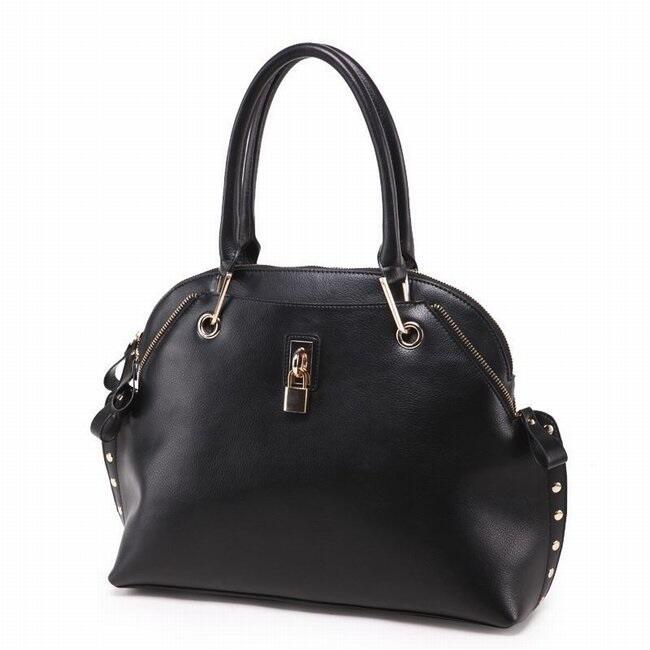 Køb luksus sort okselæder DeLuxe håndtaske