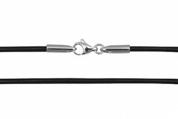 2 mm sort eller Billig halskæde læder