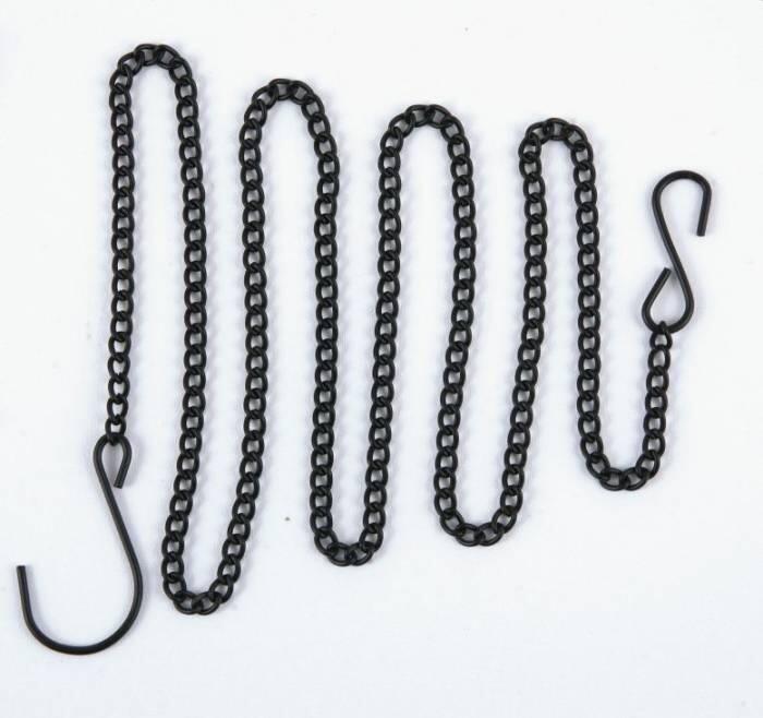 1 meter sort / sølv forlænger kæde med lanterner - 100cm