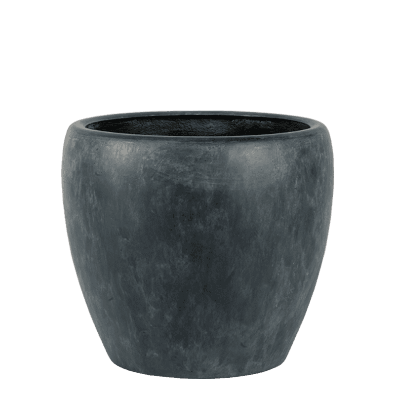 Stor Rund Krukke I Fiber Cement / Stone - Kæmpe Havekrukker