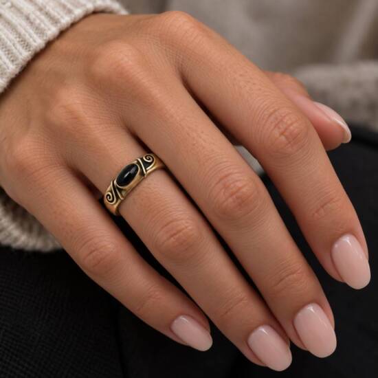 Curly vintage fingerring i bronze / 6mm til kvinder