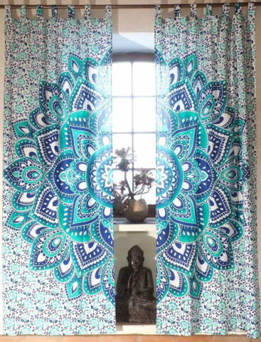 Mandala gardiner med print - 4 modeller