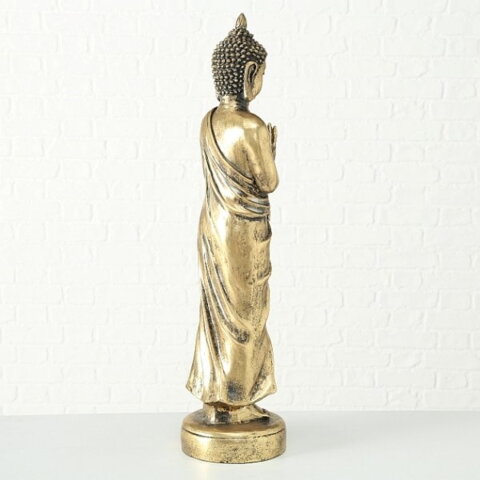 Høj 80cm Buddha figur i guld antik - SÆT