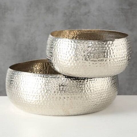Orientalske skåle i sølv/alu med mønster - Sæt - Selina
