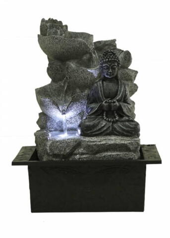 Lille Buddha vandfontæne med LED lys
