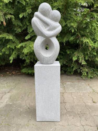 Soulmate havefigur med sokkel - 97cm - Grå Terrazzo