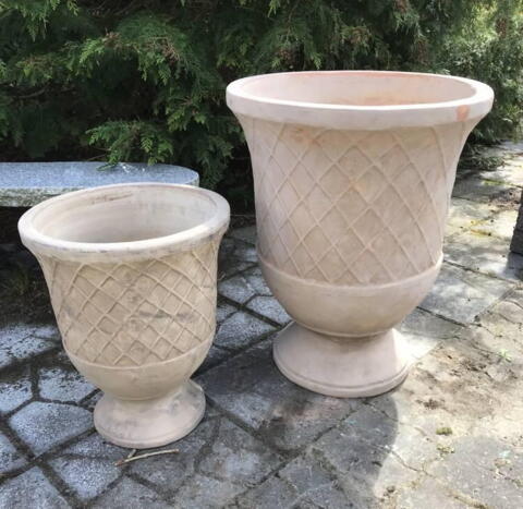 Store pokaler / vaser i Terracotta - Sæt 2stk