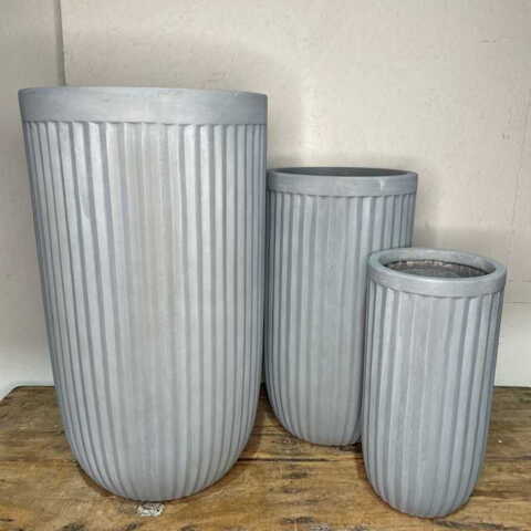 Vaser / Krukker med lodrette striber - sæt 3stk - 2 farver