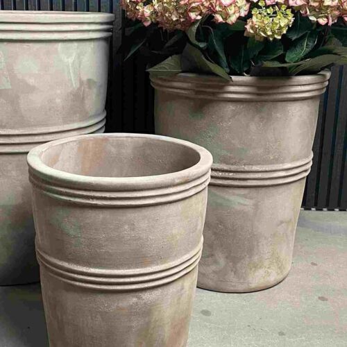 Terracotta Krukke - Lys Choko - H.53+H.41cm / Sæt med 2stk