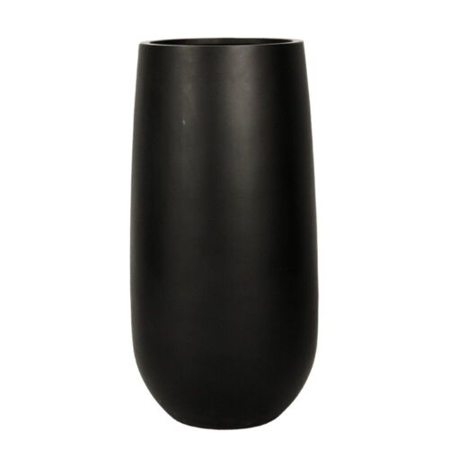 Høj sort krukke i glasfiber - 70cm + 100cm