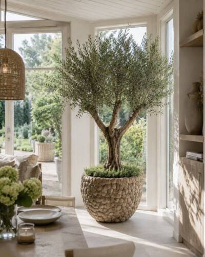 Ø.80cm stor indendørs krukke med Coconut skaller