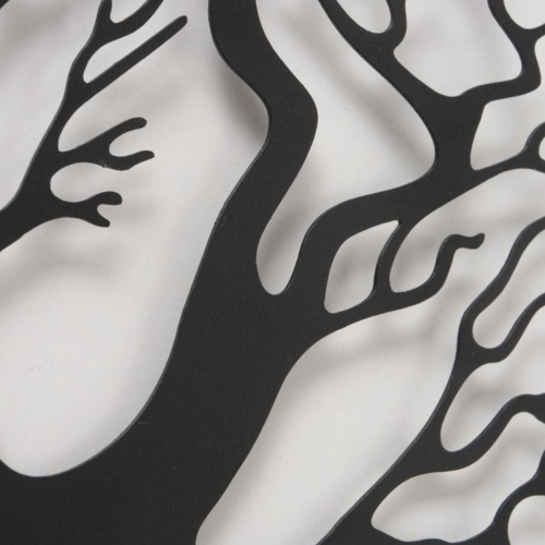 Livets Træ Vægdekoration / relief i sort metal Ø.38cm